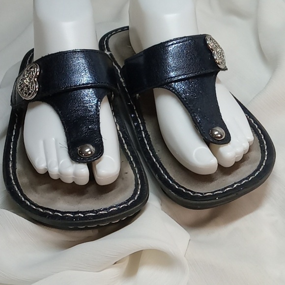 Alegria slip resistant navy sandals size 37 - Picture 1 of 7